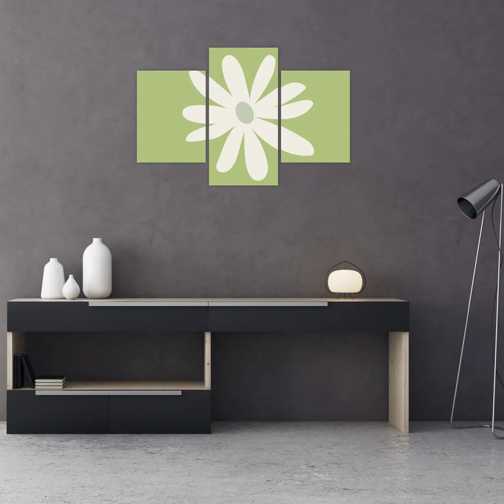 Kép - Hippik, zöld virágok N⁰2 (90x60 cm)