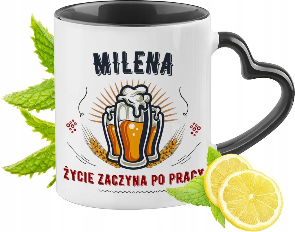 Milena Bögre Fekete Szív Alakú Füllel Ajándék Nyomtatott