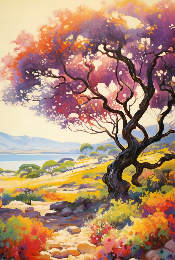 Poszter 67,5x100cm Színes alkonyat a völgy felett