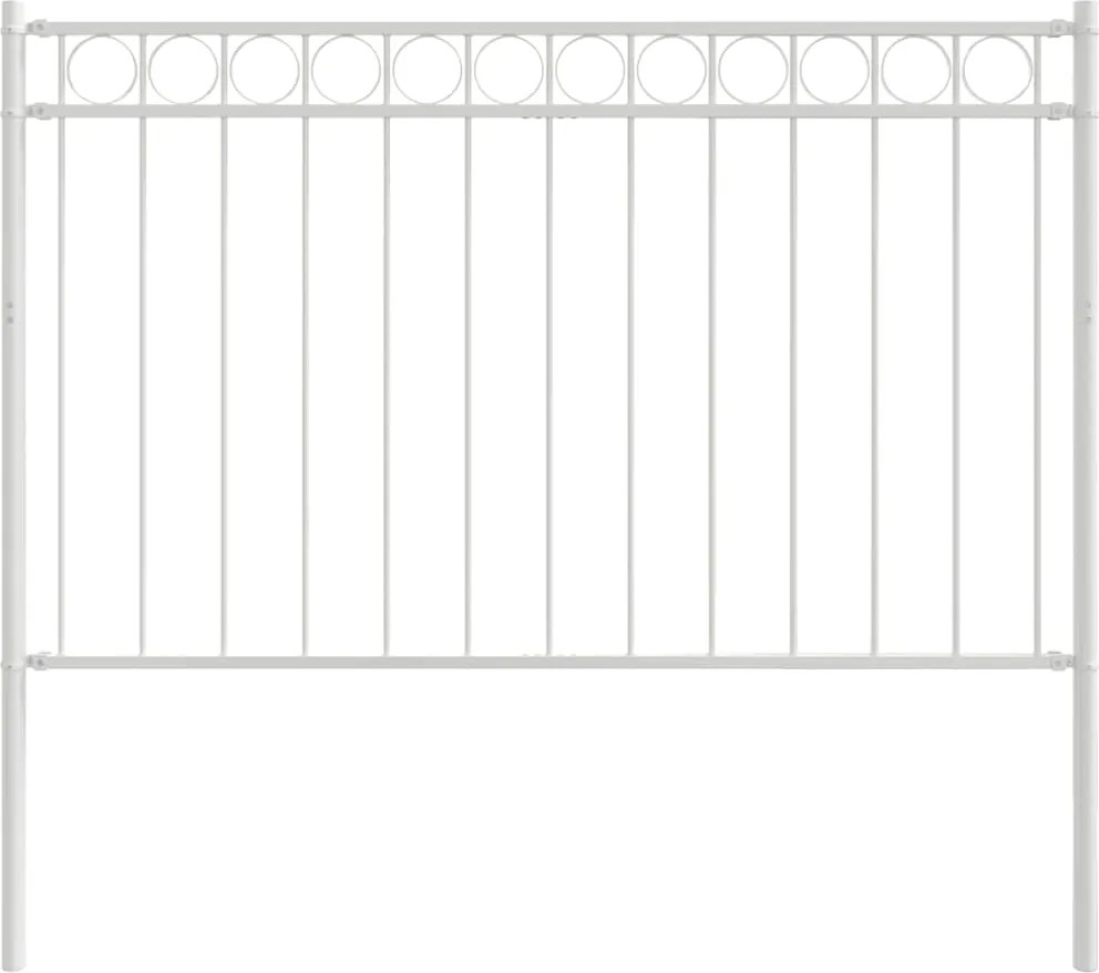 vidaXL Kerítéselem Fehér 170 x 130 cm Acél