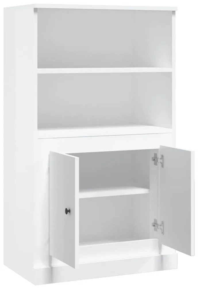 magasfényű fehér szerelt fa magasszekrény 60x35,5x103,5 cm