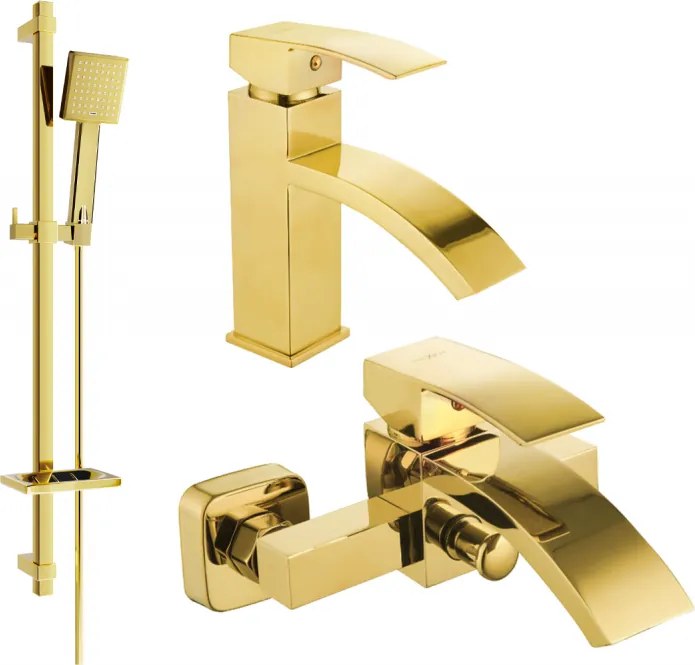 Mexen Libra DQ45 fürdőkád szett, arany - 745103DQ45-50
