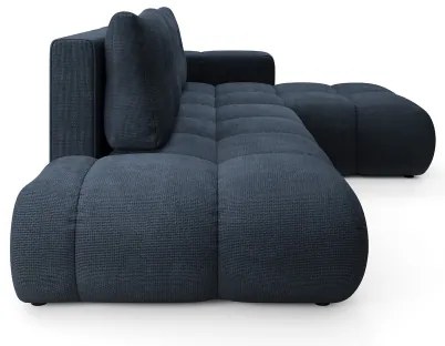 ALMADA jobb oldali, ágyazható L alakú kárpitozott sarokülőgarnitúra tárolóval, kék