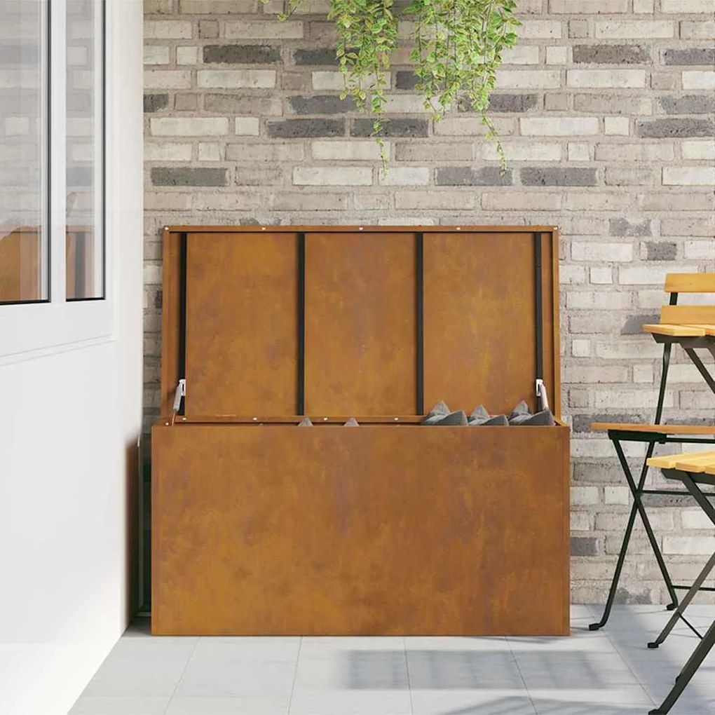 Kültéri Tároló Doboz Barna 100 x 50.5 x 50 cm időjárásálló acél