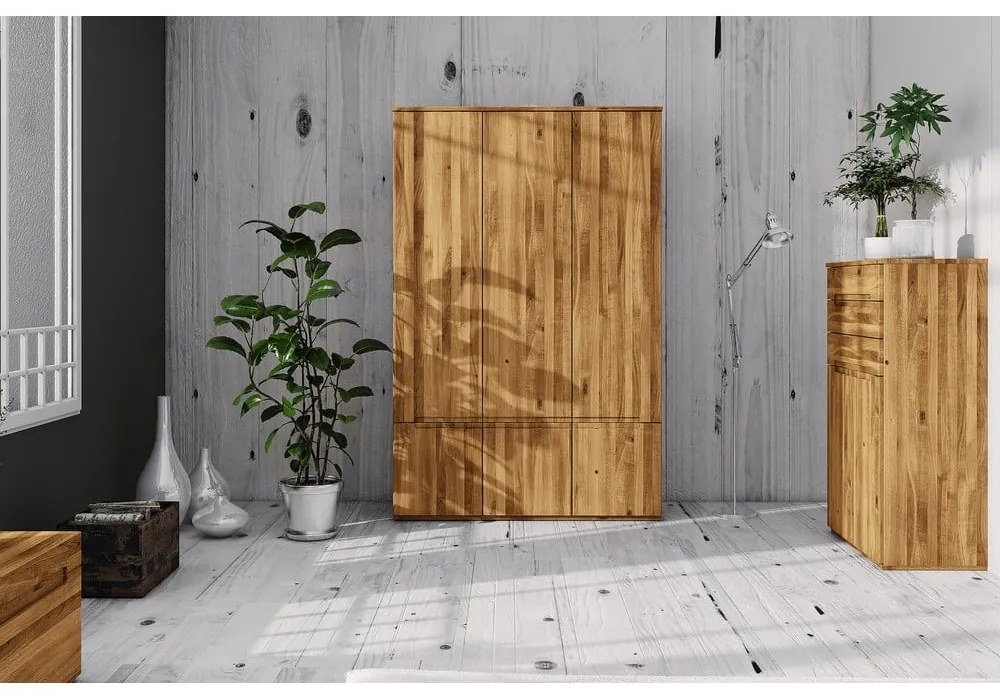 Tölgyfa ruhásszekrény 135x206 cm Vento 3 - The Beds