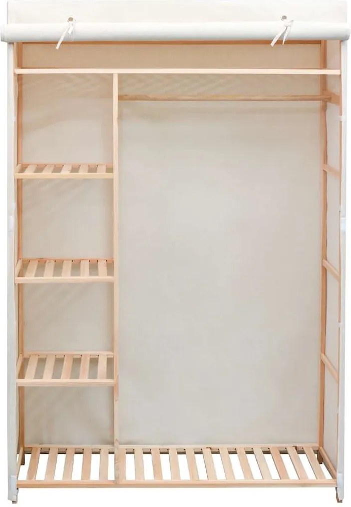 vidaXL fenyőfa és szövetanyag ruhásszekrény 110 x 40 x 170 cm