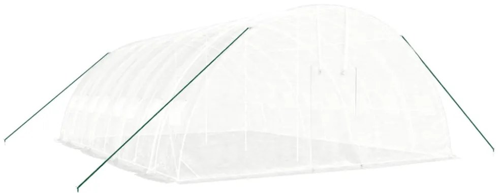 fehér acélvázas melegház 48 m² 8 x 6 x 2,85 m