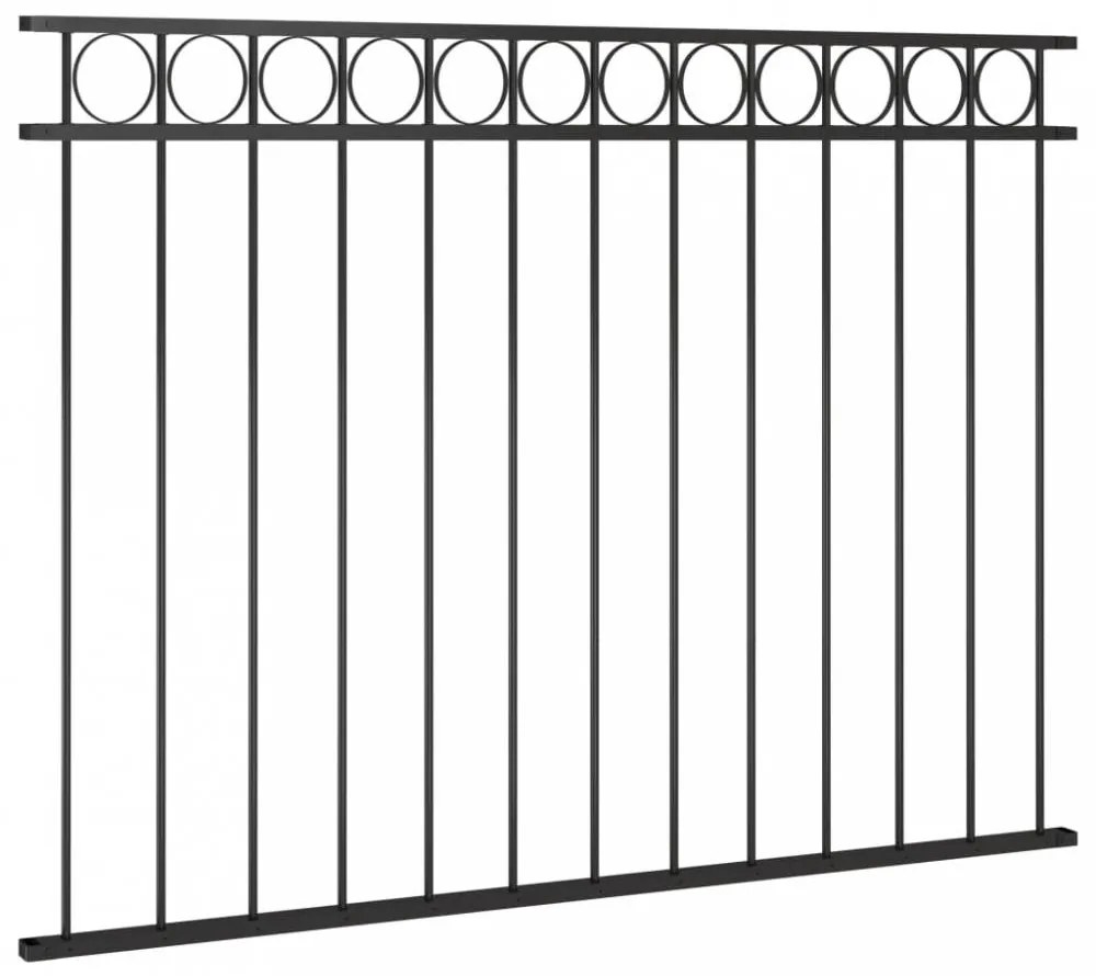 Fekete acél kerítéspanel 1,7 x 1,2 m