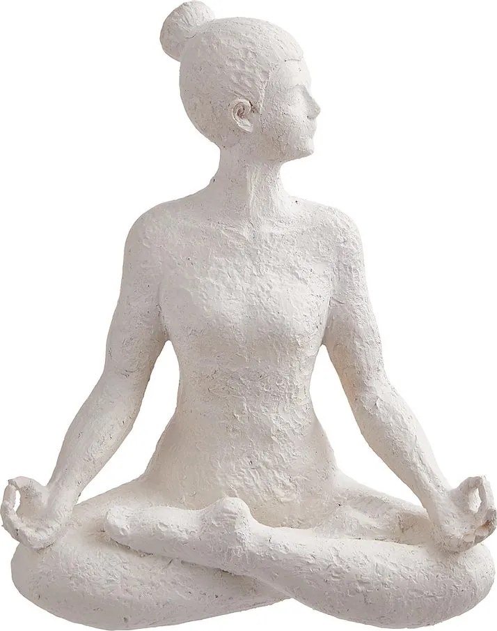 LOTUS dekor szobor, fehér 24cm
