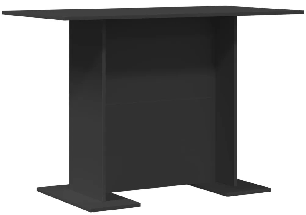Étkezőasztal Fekete 100x60x75 cm Műanyag Fa