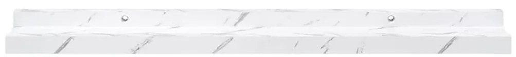 vidaXL Falpolc polcokkal 4 pcs Fehér márvány 60 x 9 x 3 cm Faanyag