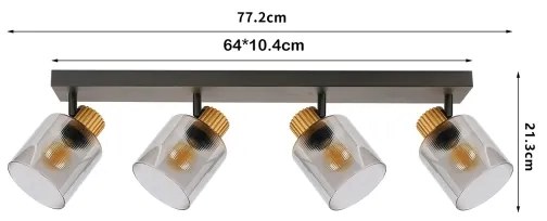 Brilagi - Spotlámpa HYGGE 3xE14/15W/230V fekete/füstszínű