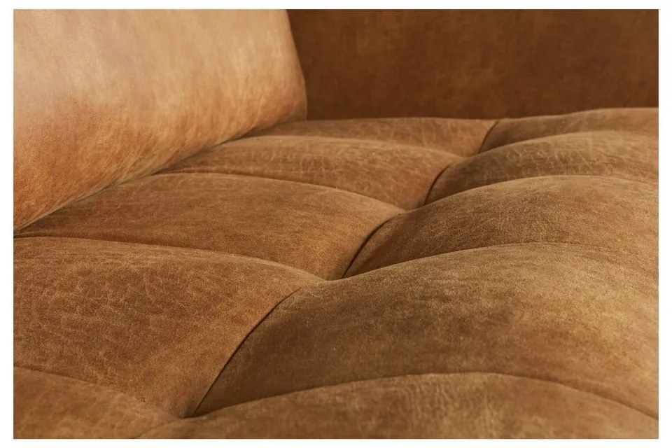 Barna bőrutánzat kanapé 277 cm Rodeo – WOOOD