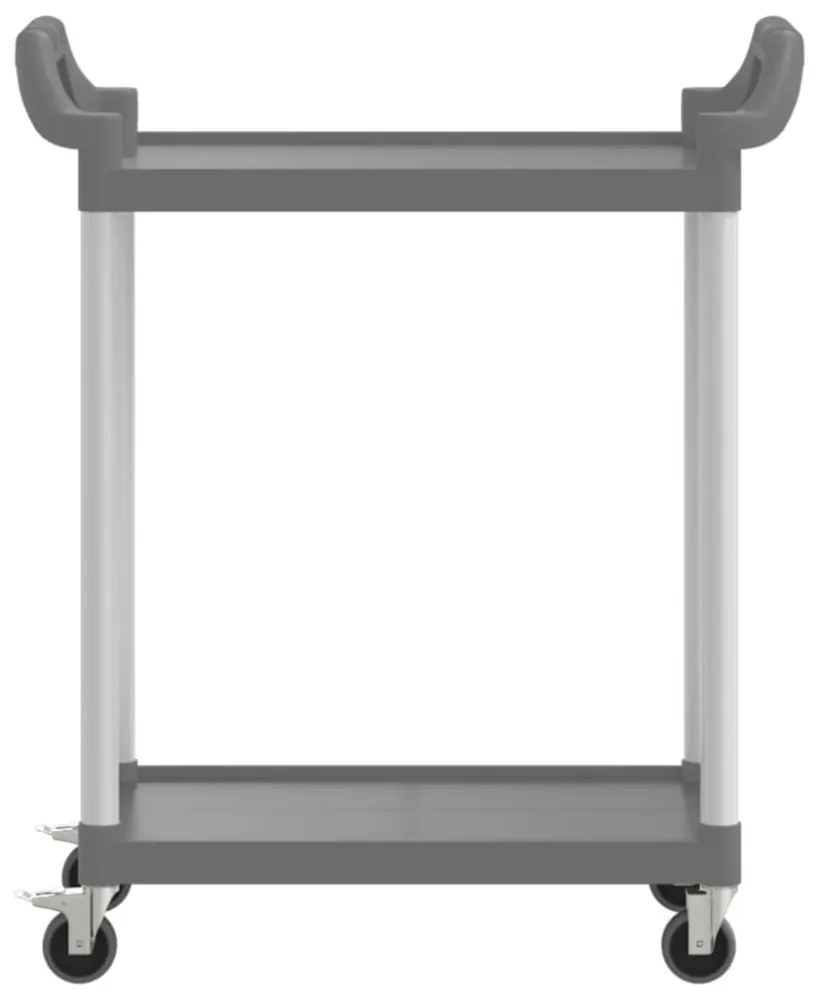 2 szintes szürke alumínium kocsi 81 x 41 x 92 cm