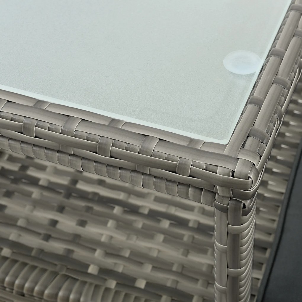 Juskys Merlin rattan pad M - szürke