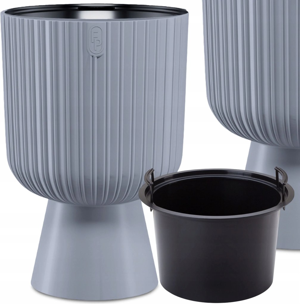 Kerek virágtartó lábbal 30cm Gazon virágtartó Fedő betéttel