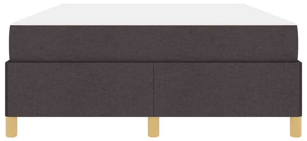 Boxrugós ágy matracmal Sötétbarna és fehér 140 x 200 cm szövet