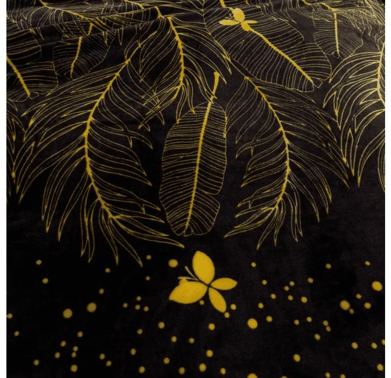 Mikroplüss takaró VISATA, fekete Méret: 160 x 200 cm