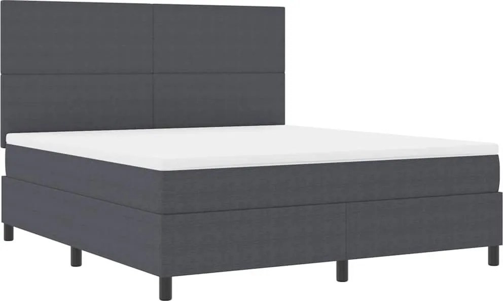 vidaXL LED Box Spring Ágy Sötétszürke és Fehér 180 x 200 cm