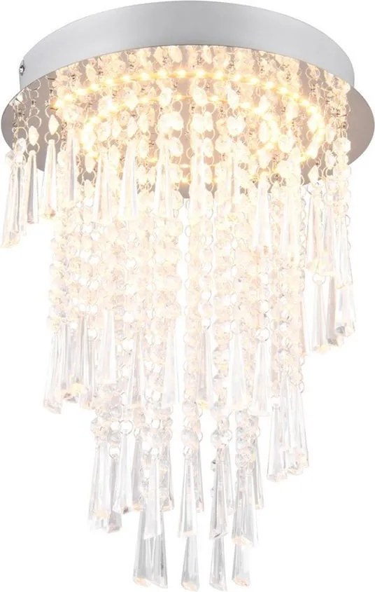 TRIO R67341106 POMP Kristály Mennyezeti Lámpa Ezüst LED IP20