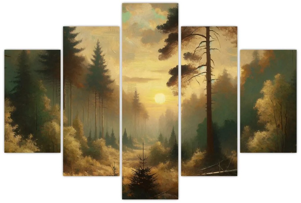 Kép - Napfény az erdőben (150x105 cm)