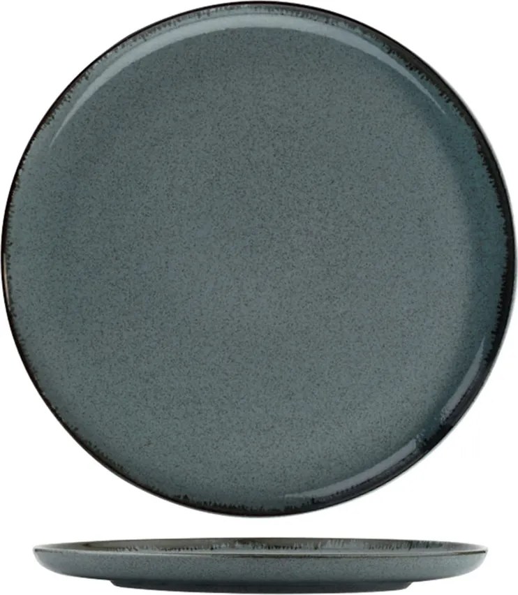 Tányérkészlet porcelán, kék, 24 darabos