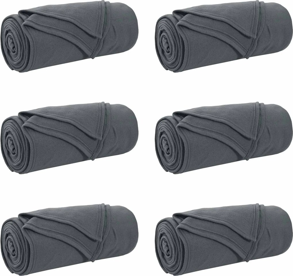 vidaXL Takarók 6 pcs Sötétszürke 170 x 130 cm Gyapjú