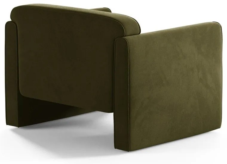 Zöld bársony fotel Abby – Micadoni