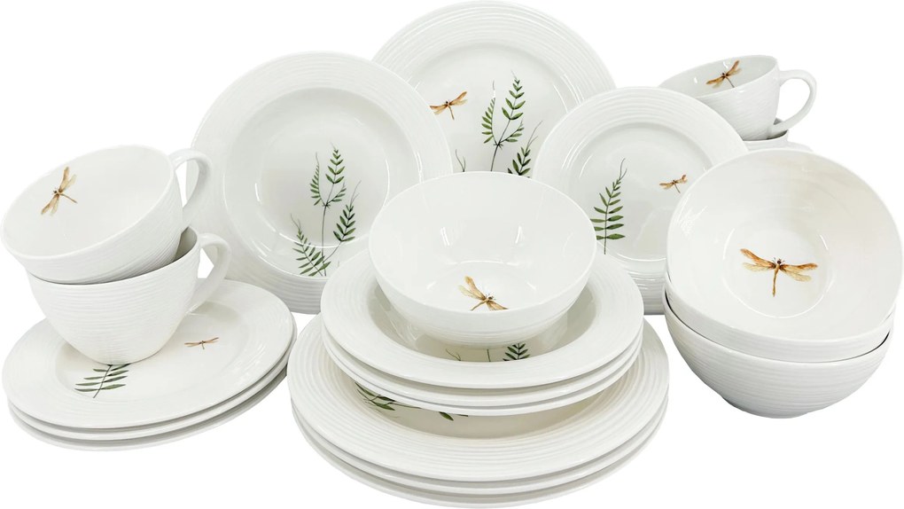 20 részes porcelán készlet Croft Dragonfly (tányérok, tálak, bögrék)