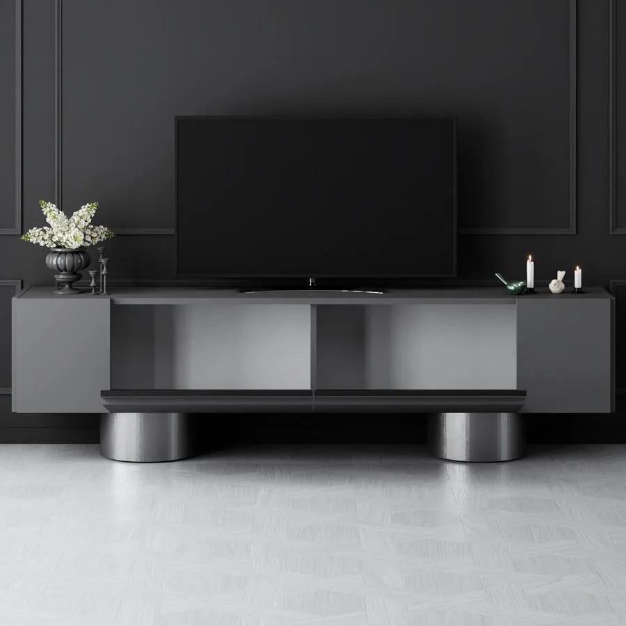 TV szekrény Bohem - Anthracite, Silver