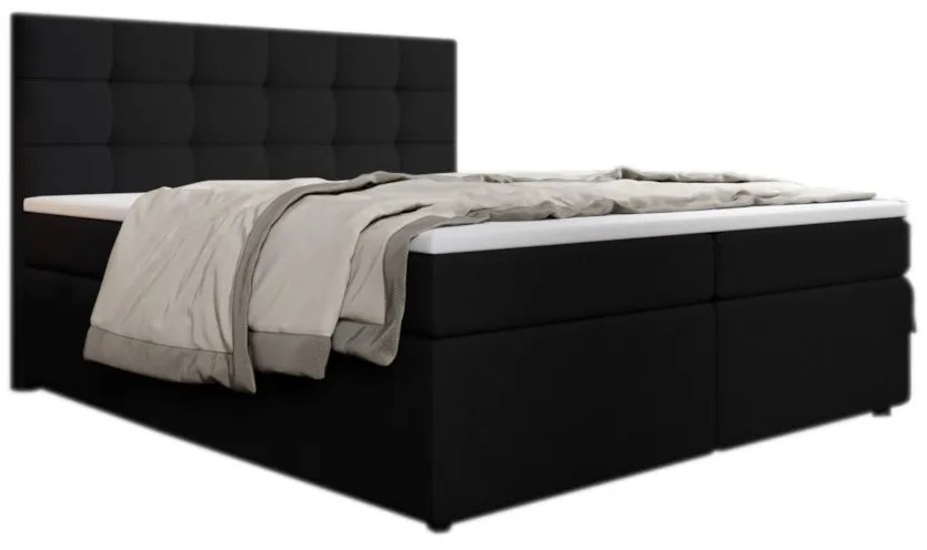 SALMA kárpitozott boxspring ágy + topper, 180x200, inari 100