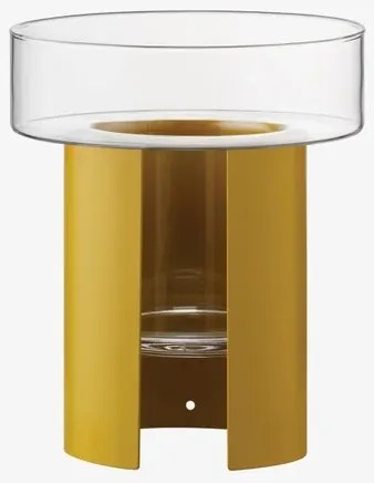 LSA International Terrazza virágcserép, h 22 cm, Ø19 cm, átlátszó/mustársárga - LSA nemzetközi