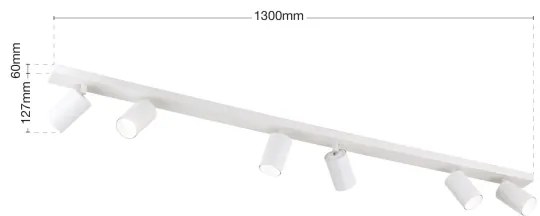 Orion - SEAN spotlámpa 6x GU10/13W/230V, fehér