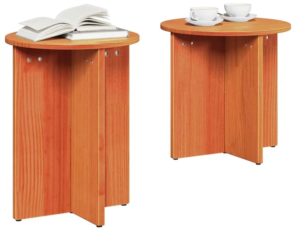 Dohányzóasztal 2 pcs Viaszbarna 41.5 x 41.5 x 41 cm