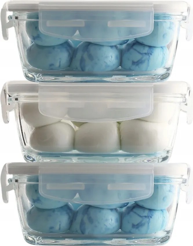 Hermetikus üvegtartályok Tömítéses Fedéllel 720 ml 3 Db-os Készlet