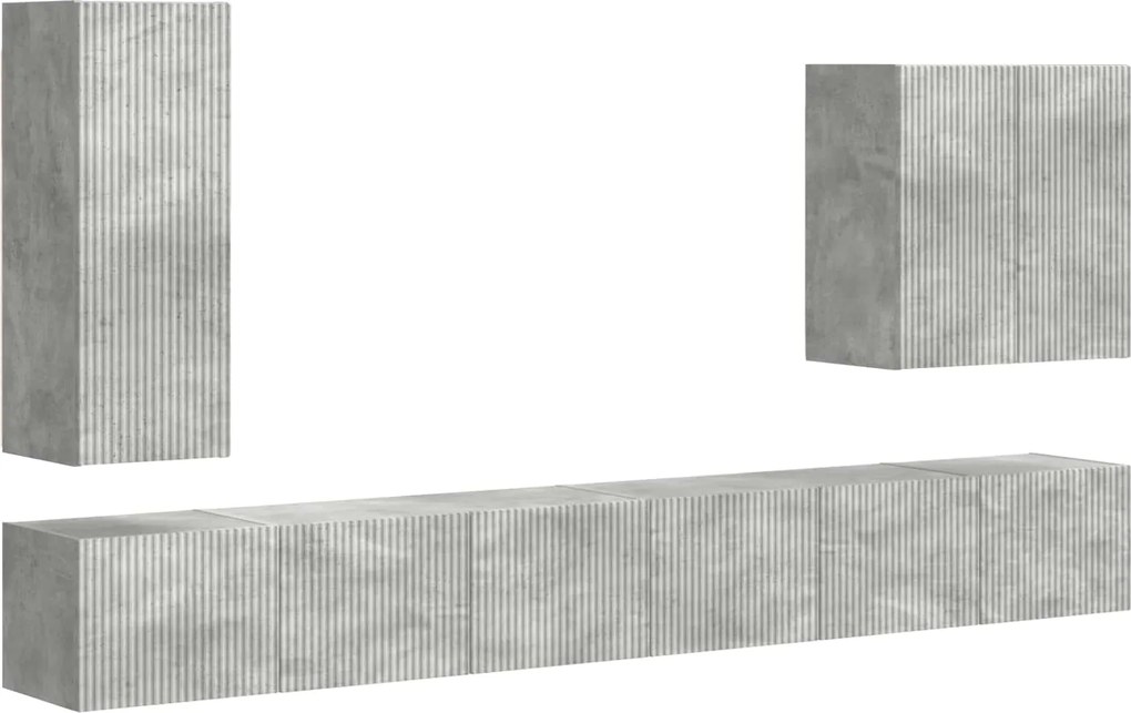 vidaXL TV falit kabinet szett Falra szerelhető 6 pcs Beton Szürke