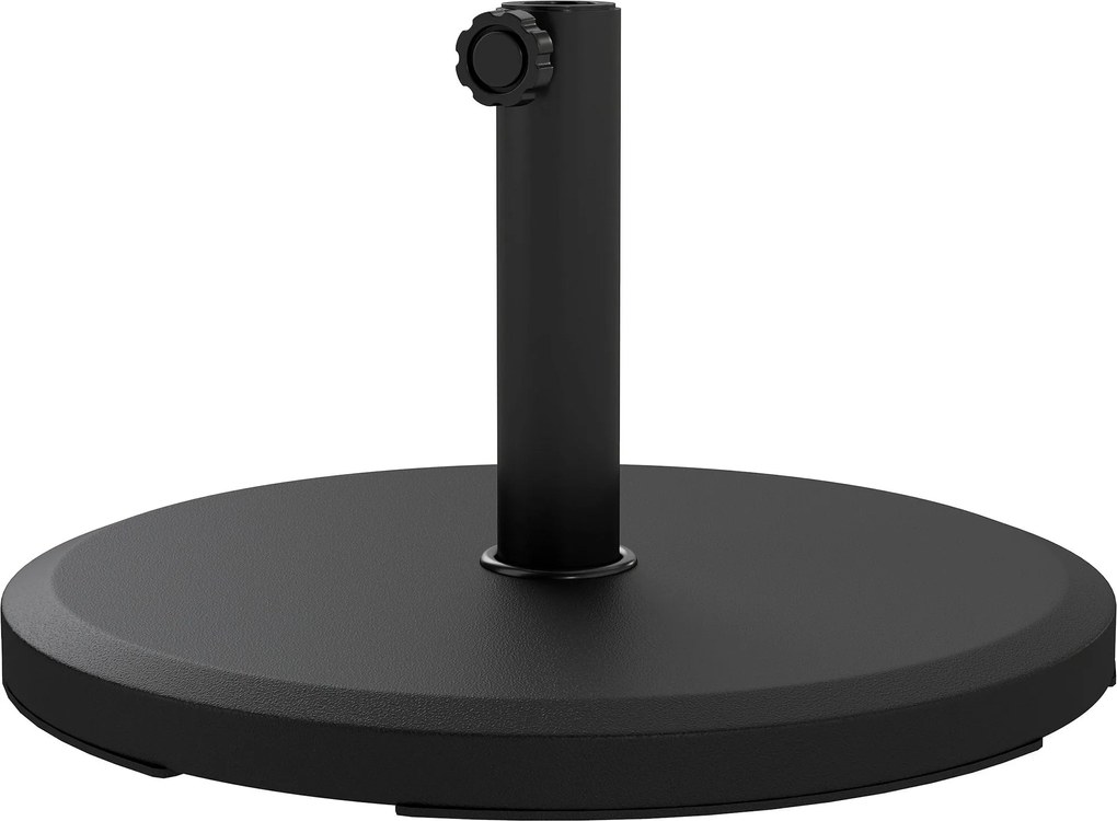 Outsunny 13 kg kerek cement napernyőtartó — illeszkedik Ø34/38/48 mm-es oszlopokhoz — fekete | Aosom
