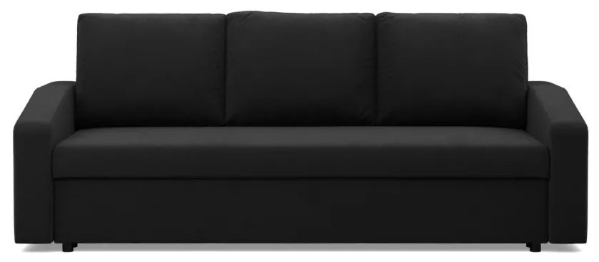 Zeus kanapéágy, szövet anyag, bonell töltet, döntött kartámasz, fekete