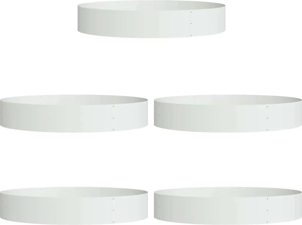 vidaXL Ültető gyűrű 5 pcs Fehér 120 x 120 x 20 cm