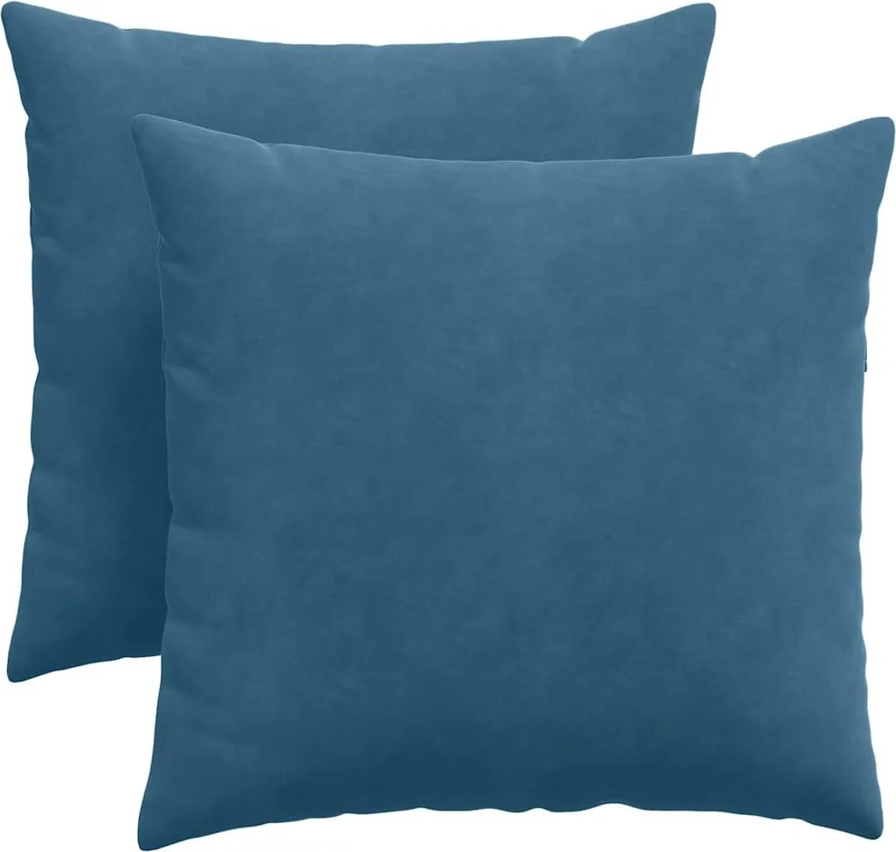 vidaXL Kanapé párnák 2 pcs Kék 45 x 45 cm Bársonyos szövet