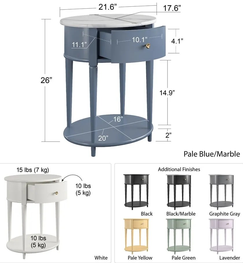 Fekete éjjeliszekrény Aurora – Støraa