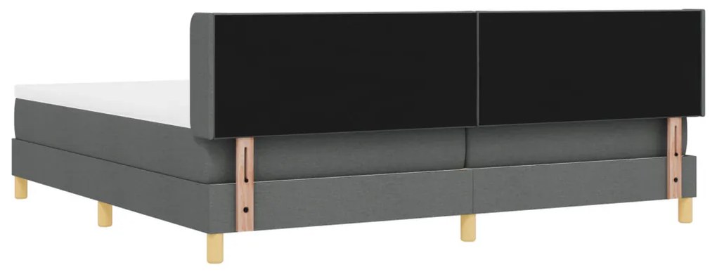 Boxspring ágy matraccal - Sötétszürke 200 x 200 cm - Textil