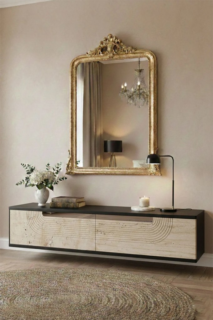 Meyra komód, antracit-travertin, 120 cm – TR555CHM1603