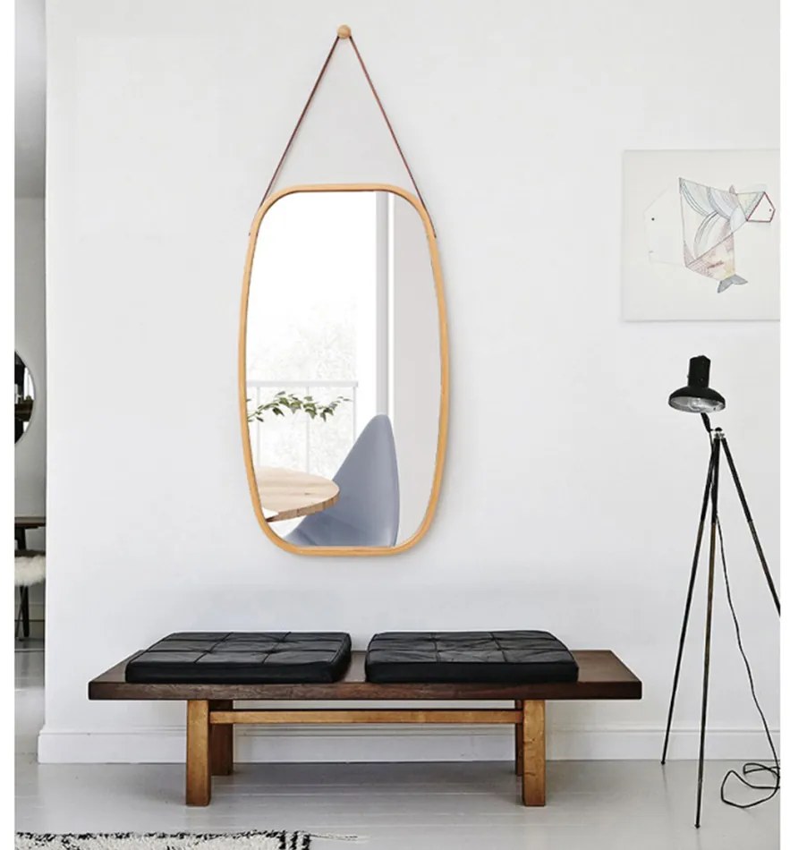 Függő tükör bambuszkerettel Lemi 3, 43 x 1,5 x 76cm