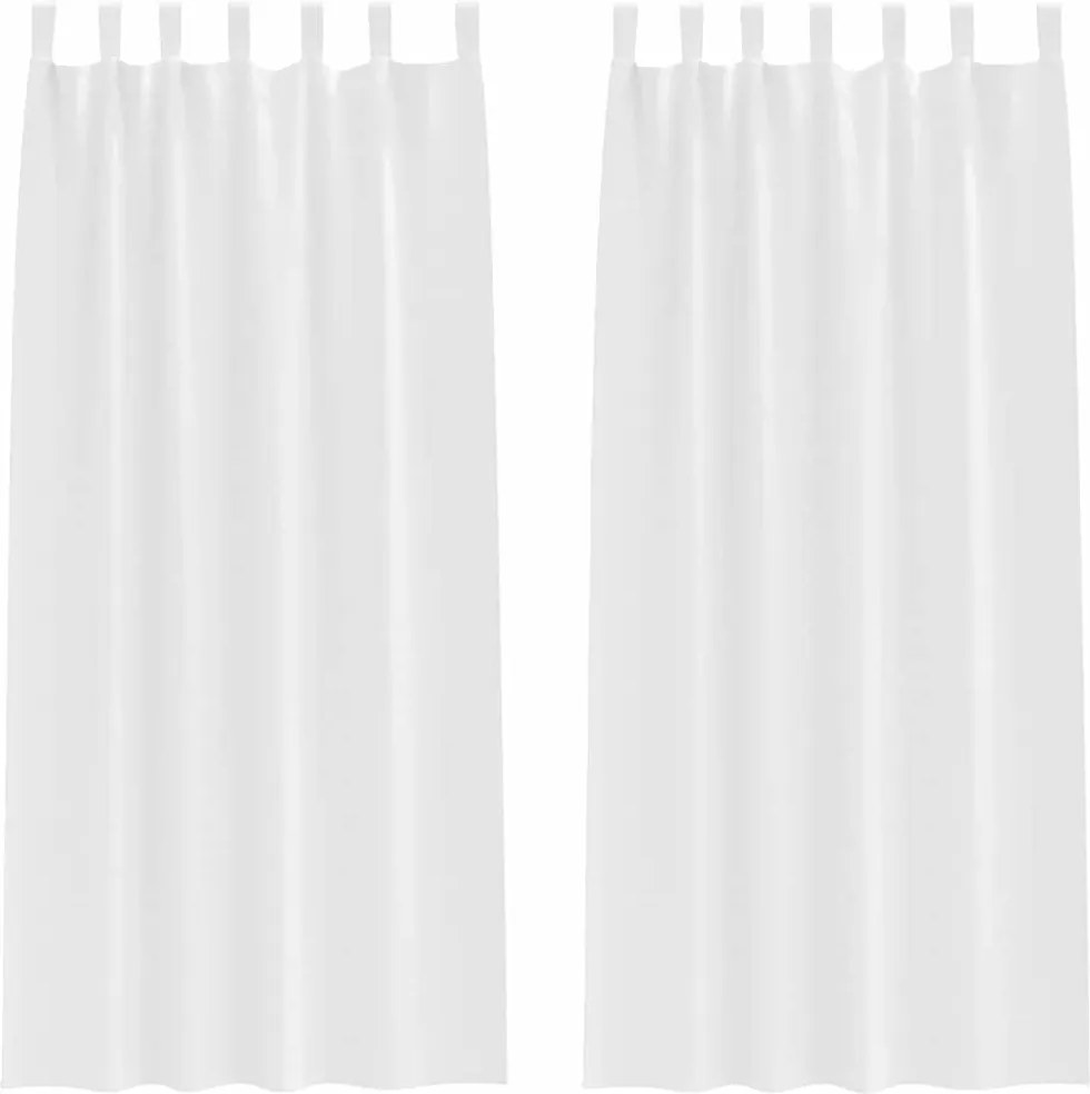 vidaXL Fekete Függöny Gyűrűkkel 2 pcs Tiszta Fehér 225 x 140 cm