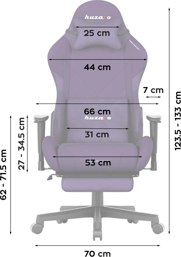 Gamer szék, Force 5.7 lábtartóval lila