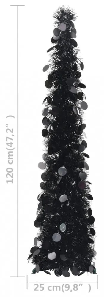 fekete pop-up PET műkarácsonyfa 120 cm