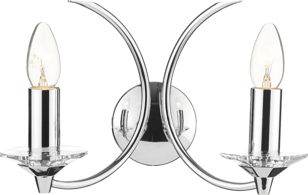 DAR LIGHTING MED0950 MEDUSA Kristály Fali Lámpa Csiszolt króm E14 IP20