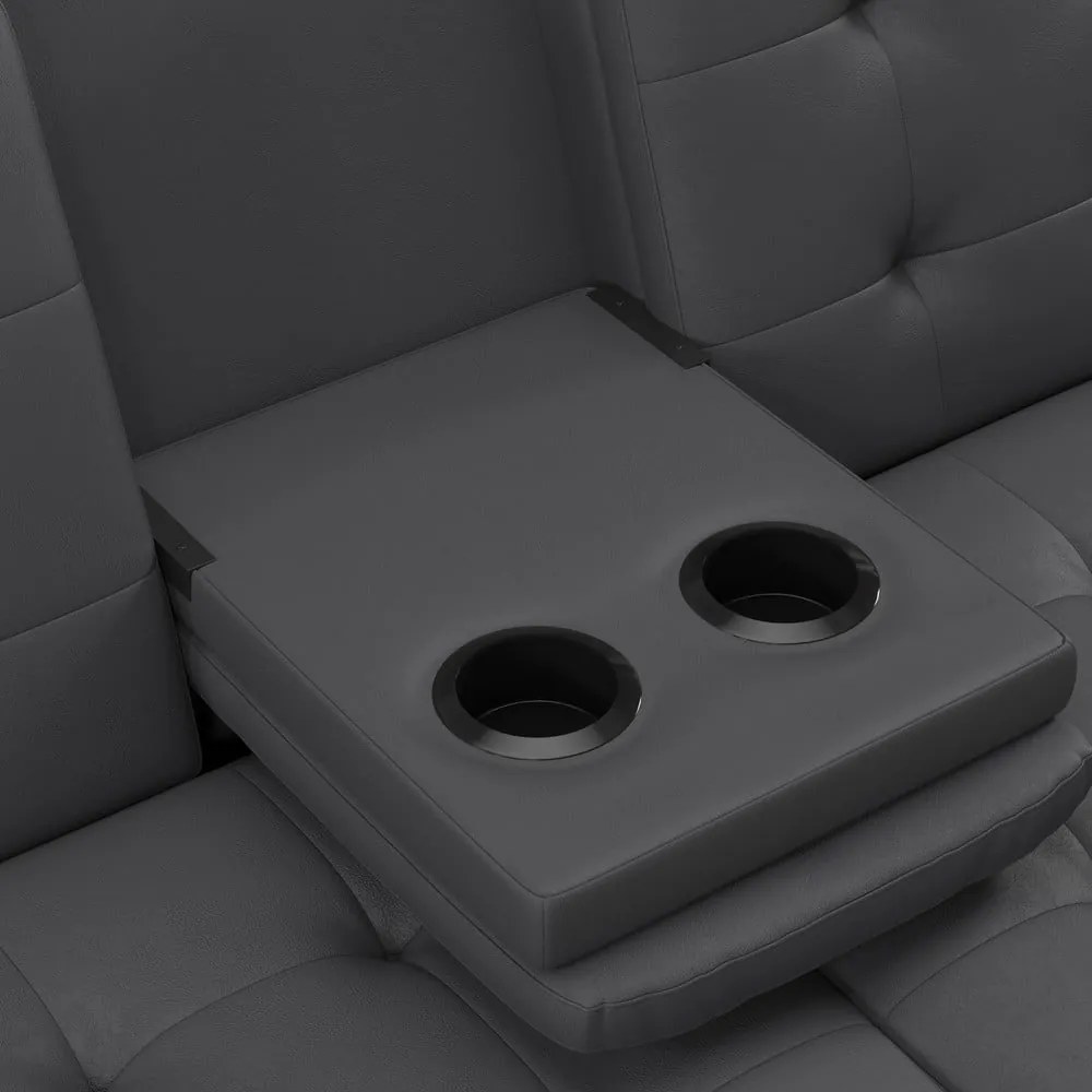 Szürke bőrutánzat kinyitható kanapé 191 cm Maine – Støraa