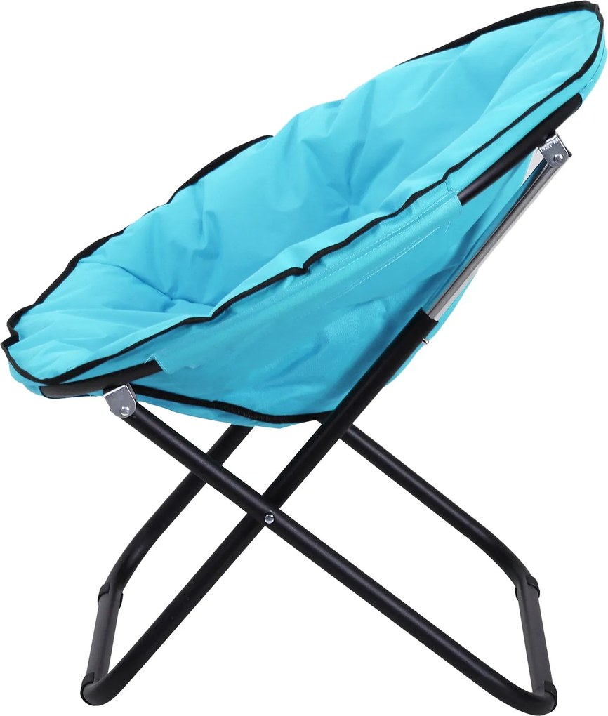 Outsunny Összecsukható Kemping Szék Hátpannal, 120kg-ig, Párnázott Hold Szék Extra Széles, Összecsukható Kültéri Szék Kerthez, Erkélyhez, Kempinghez,